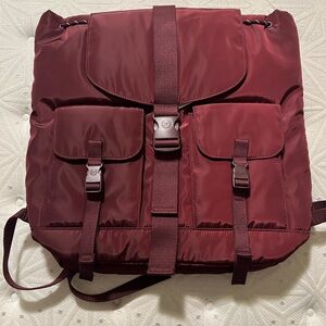 PINK Victoria's Secret Burgundy Nylon Flap Backpack